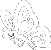 Butterfly Coloring Page Isolated for Kids vector