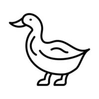 Duck Outline Icon Animal Vector