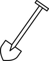 Shovel Tool Outline Icon Vector