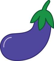 Eggplant Filled Outline Icon Vegetable Vector