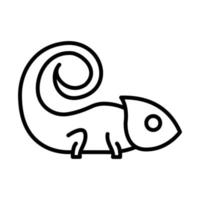 Chameleon Outline Icon Animal Vector