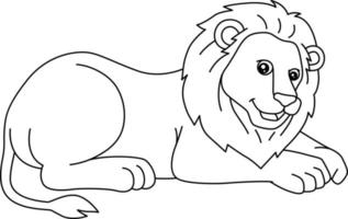 Lion Coloring Page Isolated for Kids vector