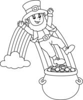 St. Patricks Day Leprechaun Coloring Page for Kids vector