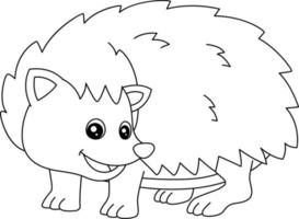 Hedgehog Coloring Page Isolated for Kids vector