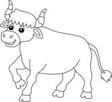 Ox Coloring Page Isolated for Kids vector