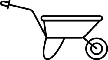 vector de icono de contorno de rueda de carretilla
