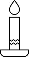 Candle With Cross Outline Icon Vector