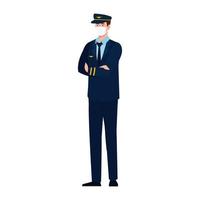male pilot with mask vector design