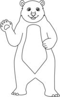 Bear Coloring Page Isolated for Kids vector