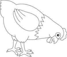 Chicken Coloring Page Isolated for Kids vector