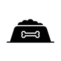 Dog Bowl Glyph Icon Vector