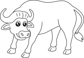 Buffalo Coloring Page Isolated for Kids vector