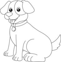 perro para colorear página aislada para niños vector