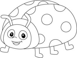Ladybug Coloring Page Isolated for Kids vector