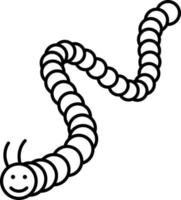 Caterpillar Insect Outline Icon Vector