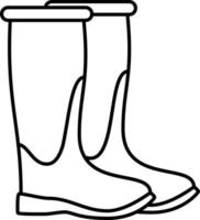 Rubber Boot Outline Icon Vector