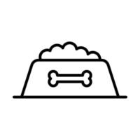 Dog Bowl Outline Icon Vector