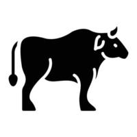 Ox Glyph Icon Animal Vector