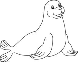 Seal Coloring Page Isolated for Kids vector