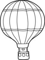 Hot Air Balloon Coloring Page Isolated for Kids vector