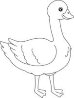 Goose Coloring Page Isolated for Kids vector