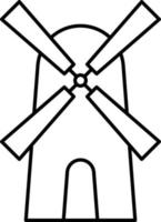 Windmill Turbine Outline Icon Vector