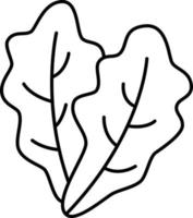 icono de contorno de lechuga vector vegetal