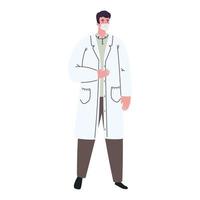 Male doctor with medical mask vector design