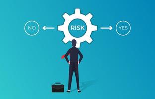 Risk concept. Businessman taking decision between yes or no. vector