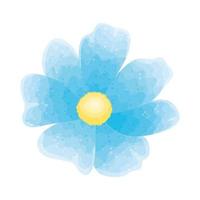 flower blue color, spring concept on white background vector