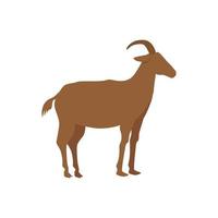 goat animal silhouette in walking pose on white background vector