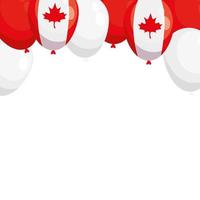 globos de bandera canadiense de feliz día de canadá diseño vectorial vector