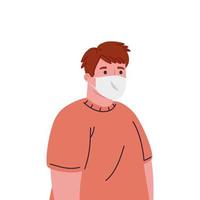 Man avatar with medical mask vector design