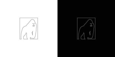 Simple and strong gorilla illustration logo design vector