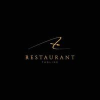 The restaurant's letter A initials logo design is unique and luxurious vector