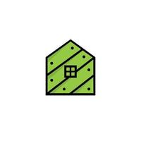 el diseño del logo para una casa de madera es único y fuerte vector