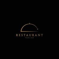 Unique and luxurious restaurant logo design vector