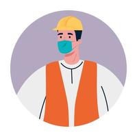 male constructer with mask vector design