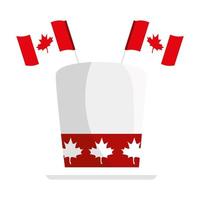 Sombrero canadiense con banderas del feliz día de Canadá diseño vectorial vector