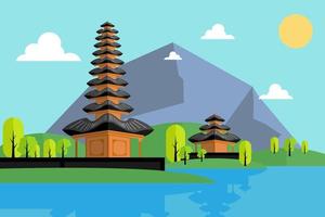 gráfico vectorial ilustrativo de la vista bali en diseño plano. perfecto para usar como fondo vector