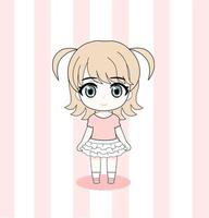 Cute Anime Chibi Girl vector