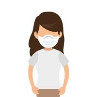 woman using face mask isolated icon vector