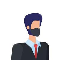 businessman using face mask isolated icon vector