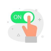 turn on, tab or switch toggle button concept illustration flat design vector eps10. modern graphic element for landing page, empty state ui, infographic, icon