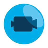 video camera icons in frame circular vector