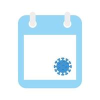 calendar with particle covid 19 isolated icon vector