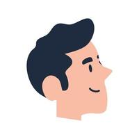 head of young man isolated icon vector