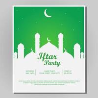 diseño vectorial de ilustración del volante de plantilla de invitación de fiesta iftar. completo editable. vector