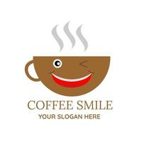 Illustration vector design of coffee logo template for business or company. Coffee smile.