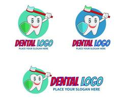 diseño de ilustración vectorial de plantilla de logotipo dental para empresa o empresa vector